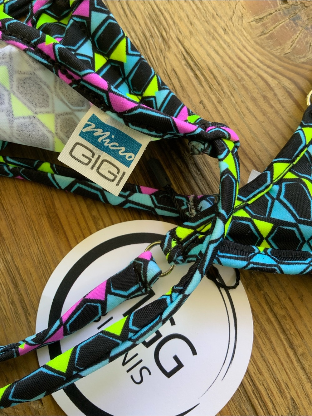 Neon Multi-Color Triangle String Bikini - Picture 5 of 5